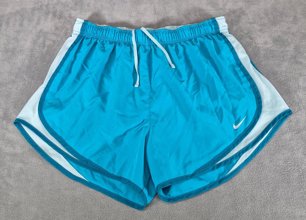 Nike Womens Dri-FIT Blue Athletic Running Shorts Size L Performance - Picture 1 of 8